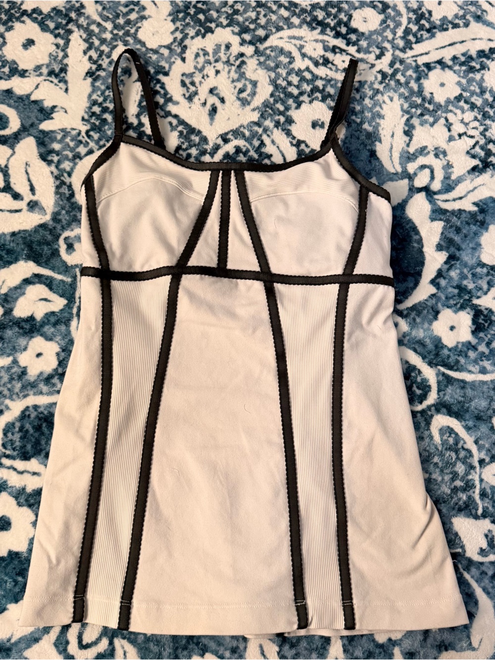 lululemon athletica Cream Slip Dress with Black Trim